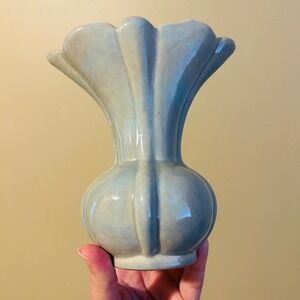 Vintage Mid Century Blue Purple Pink Pastel Pottery Gonder Vase Planter Decor